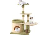 Costway Piccolo Albero Per Gatti, Albero Per Gatti Con Piattaforme, Grotta Per Gatti, Amaca E Cura Del Pelo, Albero Da Gioco, Albero Da Arrampicata Per Gatti Verde
