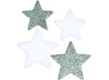 Decorazione A Spruzzo Stelle Di Natale Verde Bianco Glitter Flock Ø4/5Cm 40Pz Decorazione Accessoria