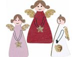 Angelo Di Legno Che Sparge Angeli Decorazione Natalizia Angeli 4,5×3Cm 72 Pezzi Autoadesivo