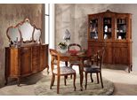 Set Sala Da Pranzo Di Lusso 7 Pezzi Mobili In Legno Marrone Cassettiera Sedia Tavolo Vetrina
