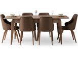 Set Sala Da Pranzo 7 Pezzi Tavolo Da Pranzo+6X Sedie Design Legno Beige Set Nuovo
