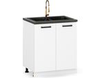 Mobile Da Cucina In Piedi Sotto Il Lavello, 80 Cm, Bianco Opaco