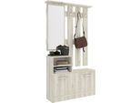 Haaus Lyon Hanger, Rovere Bianco, L 85 X L 24 X H 180 Cm, Mobile Da Ingresso Con Scarpiera E Asta Appendiabiti Integrati