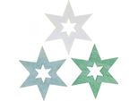 Stelle Di Legno Decorazione Natalizia Verde Artigianato 72 Pezzi