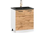 Mobile Da Cucina In Piedi Sotto Il Lavello 80Cm Rovere Wotan