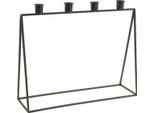 Portacandele Moderno In Metallo Nero A 4 Fuochi Per Candele A Bastoncino, Decorativo Come Decorazione Da Tavolo E Corona D'avvento L38Cm H31Cm
