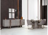 Elegante Set Da Sala Da Pranzo Composto Da Tavolo+4X Sedie+Seduta 6 Pezzi.