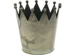 Corona Decorativa In Metallo Grigio Anticato Ø17,5 Cm H17,5 Cm Decorazione Da Tavolo Per Davanzali
