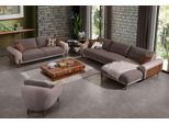 Set Divano Angolare Da Salotto + 3+1 Posti Completo 3 Pezzi Tessile