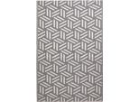 Homescapes Tappeto Da Esterno Resistente Alle Intemperie Grigio-Bianco 180 X 270 Cm, Tappeto Da Giardino Luna Reversibile, Fantasia Geometrica Per Balcone, Terrazza, Cucina, Corridoio E Giardino D'inverno