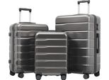 Flieks Set Di Valigie Trolley 3 Pezzi, Set Di Valigie Da Viaggio Valigia A Mano Con Serrature Tsa, Set Di Valigie Rigide 3 Pezzi Con Rotelle Girevoli, Grigio