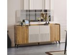 Lussuoso Set Per Sala Da Pranzo Credenza Con Specchio Mobili Moderni In Legno 2 Pezzi
