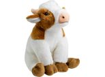 Carl Dick Mucca Seduta Marrone Bianca Circa 18 Cm Peluche, Peluche, Peluche 3609