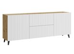 Minio Go For It, Cassettiera "Loket"" 180 Cm, Frontale In Mdf Con Motivo 3D, Colore Rovere Aristan / Bianco"