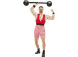 Smiffys - Set Di Costumi "Strongman Deluxe"" Per Uomo SM1721 (Xl) (Bianco/Rosso/Nero)"