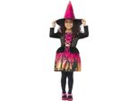 Smiffys - Costume Da "Strega"" - Ragazze SM2493 (104) (Nero/Rosa/Arancione)"