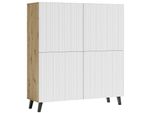 Minio Go For It, Cassettiera Verticale Loket A 4 Ante, 120 Cm, Colore Rovere Aristan/Bianco