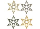 Set Di Stelle Di Legno Verdi Da 8 Cm Per Decorazioni Natalizie 16 Pezzi