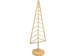 Decorazione Albero Di Natale Legno Metallo Natura 18X12X51Cm Natale