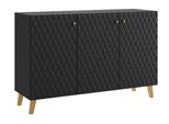 Minio Go For It, Cassettiera, Credenza Loket A 3 Ante, 120, Colore Nero
