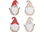 Elfi Di Natale In Legno Decorazione A Pioggia Autoadesiva 48 Pezzi 2X3,5Cm Decorazione Da Tavola Natalizia