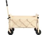 Carrello A Mano Aiorber, 70L, Pieghevole, Con Grandi Ruote, Maniglia Auto-Retrattile, Trolley, Stabile Struttura In Acciaio, Per Campeggio, Shopping, 66X41X44,5Cm, Beige
