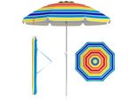 Costway Ombrellone Da Spiaggia 178Cm, Ombrellone Da Giardino Antivento Upf 50+, Pieghevole A 30°, Protezione Solare Con Picchetto Da Terra E Borsa Da Trasporto Colorata