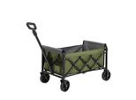 Carrello A Mano Aiorber, 70L, Pieghevole, Con Grandi Ruote, Maniglia Per L'auto-Arrotolamento, Carrello, Telaio In Acciaio Robusto, Per Campeggio, Shopping, 66X41X44,5Cm, Verde Militare