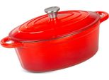 Teglia Magichome Castora Line, Ovale, Casseruola, 30 Cm, 4,4 Lit. Con Coperchio, Ghisa Smaltata