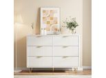 Cdglobal Cassettiera, Credenza Soggiorno Con 6 Cassetti In Tessuto, Cassettiera Camera Da Letto Corridoio, Cassettiera Corridoio Mobile Per Cucina Ufficio Corridoio Camera Da Letto, Bianco