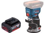 Bosch Gkf 18V-8 Posa Professionale Per Bordi A Batteria 18 V 8,0 Mm Senza Spazzole + 1X Batteria Ricaricabile 4,0 Ah - Senza Caricabatterie