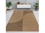 Tappeto Per Interni Ed Esterni Con Motivo Geometrico Ad Arco In Marrone Beige Dimensioni - 240 X 340 Cm