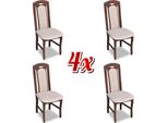 Set Sala Da Pranzo Legno Poltrona Pelle Tessuto Nuova Sedia Gruppo 4X Sedie Set Soggiorno