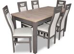 Mobili Poltrona In Vero Legno Tavolo Sedile Sala Da Pranzo 6X Sedie 7Pcs Set