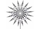 Mulino A Vento Cinetico Per Il Giardino, Magico Mulino A Vento In Acciaio Inox, Verticale, Argento - Windara