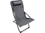 Sdraio Pieghevole Rebecca Mobili Ukpa 88X63X83 Poliestere Acciaio Grigio Scuro