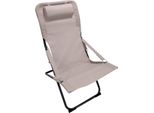 Sdraio Pieghevole Rebecca Mobili Tamatim 88X63X83 Poliestere Acciaio Beige Grigio Scuro
