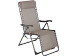 Sdraio Zero Gravity Rebecca Mobili Wollemi 113X66X104 Poliestere Acciaio Beige Grigio Scuro
