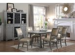 Set Tavolo Da Pranzo Tavolo 6X Sedie Sedia Gruppo Sala Da Pranzo Tavolo Legno Pelle Mobili