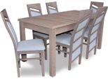 Set Tavolo Da Pranzo 6X Sedie Poltrona Set Tavoli Sala Da Pranzo Gruppo 7Pz Legno