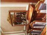 Buffet Cassettiera Con Specchio In Vero Legno Fatto A Mano Barocco Rococò Nuovo 2 Pz
