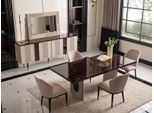 Lusso Sala Da Pranzo Set Sala Da Pranzo Tavolo Sedie Beige Set 9Pcs Legno