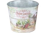 Vaso Di Fiori Vintage In Metallo Colorato - Decorazione Da Giardino E Balcone 18 Cm
