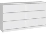 Selsey Malwa - Cassettiera A Sei Cassetti, Bianca, 138 Cm