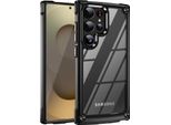 Custodia Per Samsung Galaxy S25 Ultra, Paraurti Ibrido In Pc Tpu Trasparente E Custodia Antiurto Nera