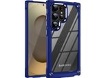 Custodia Per Samsung Galaxy S25 Ultra, Paraurti Ibrido In Pc Tpu Trasparente E Custodia Antiurto Blu