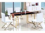 Tavolo Da Pranzo 4X Sedie Sala Da Pranzo Set Completo Gruppo Da Pranzo Tavolo In Acciaio Inox 5Pz
