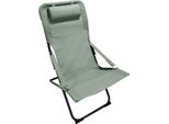 Sdraio Pieghevole Rebecca Mobili Sindian 88X63X83 Poliestere Acciaio Verde Grigio Scuro