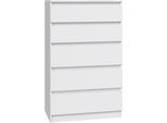 Selsey Malwa - Cassettiera A Cinque Cassetti, Bianca, 70 Cm