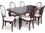 Poltrona Tavolo Da Pranzo Legno Sala Da Pranzo Set + 6X Sedia Set Sedie 7Pcs. Nuovo